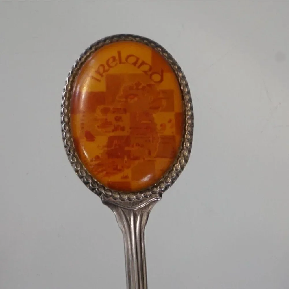 Map Of Ireland Vintage Souvenir Spoon Silverplate